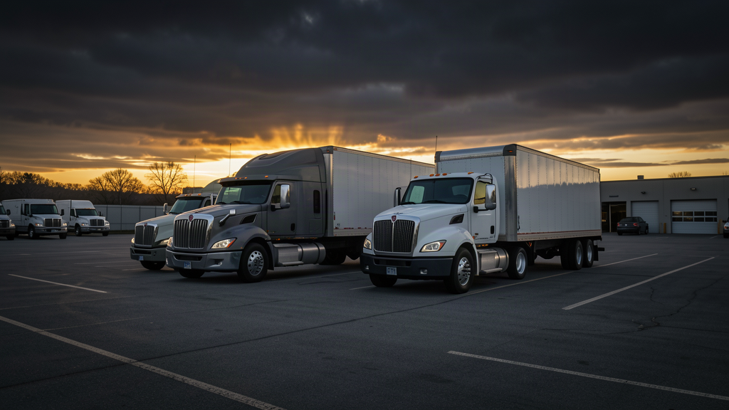 Gold Horse Leasing commercial fleet at dusk